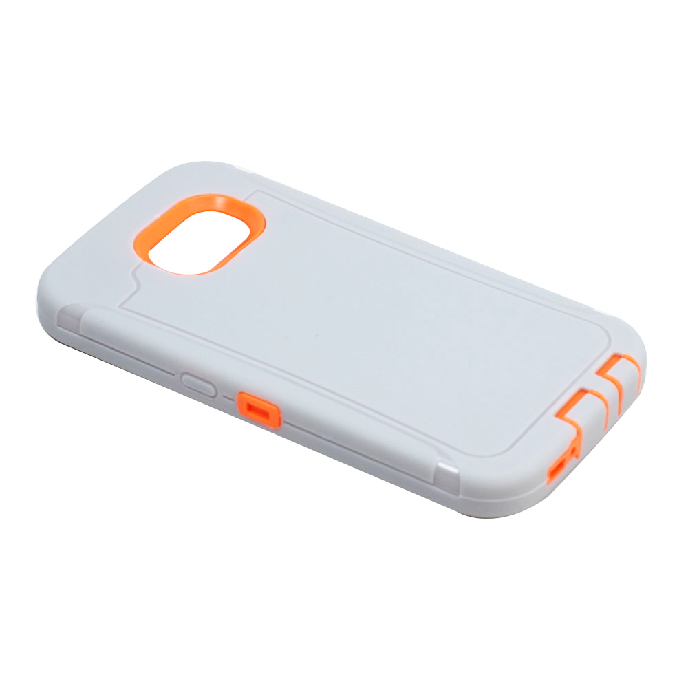 Samsung Galaxy S6 Armor Robot Case with Screen (Gray Orange)